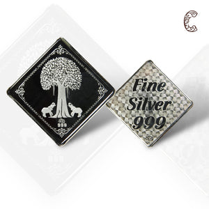 Banyan Tree - 3D Silver Coin 24KT Purity 999 Round Shape Front side   - Backside Maple Leaf - Coin Rituals