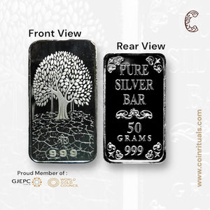Banyan Tree - 3D Silver Coin 24KT Purity 999 Round Shape Front side   - Backside Maple Leaf - Coin Rituals