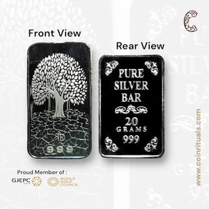 Banyan Tree - 3D Silver Coin 24KT Purity 999 Round Shape Front side   - Backside Maple Leaf - Coin Rituals