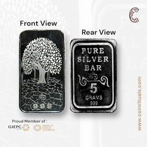 Banyan Tree - 3D Silver Coin 24KT Purity 999 Round Shape Front side   - Backside Maple Leaf - Coin Rituals