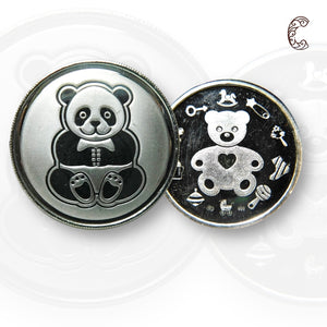 Teddy Bear - Silver Coin 24KT Purity 999  Round Shape - Backside Teddy - Coin Rituals