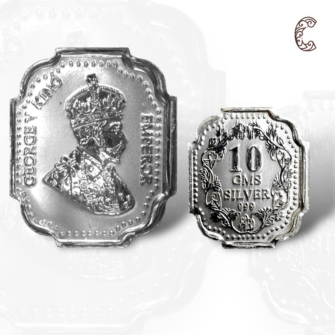 King George - 3D Silver Coin 24KT Purity 999 Round Shape - Backside Fine Silver - Coin Rituals