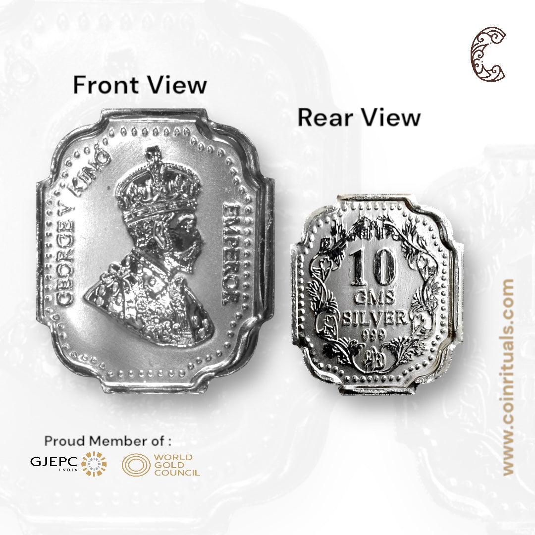 King George - 3D Silver Coin 24KT Purity 999 Round Shape - Backside Fine Silver - Coin Rituals