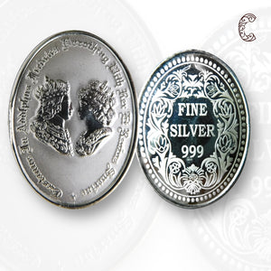 King & Queen - 3D Silver Coin 24KT Purity 999 Round Shape - Backside Fine Silver - Coin Rituals