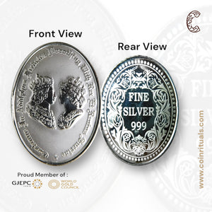 King & Queen - 3D Silver Coin 24KT Purity 999 Round Shape - Backside Fine Silver - Coin Rituals