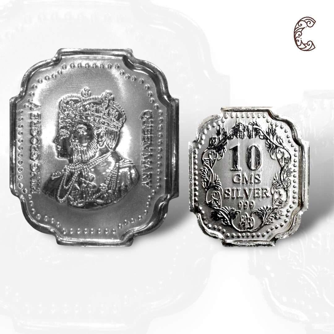 King & Queen - 3D Silver Coin 24KT Purity 999 Round Shape - Backside Fine Silver - Coin Rituals