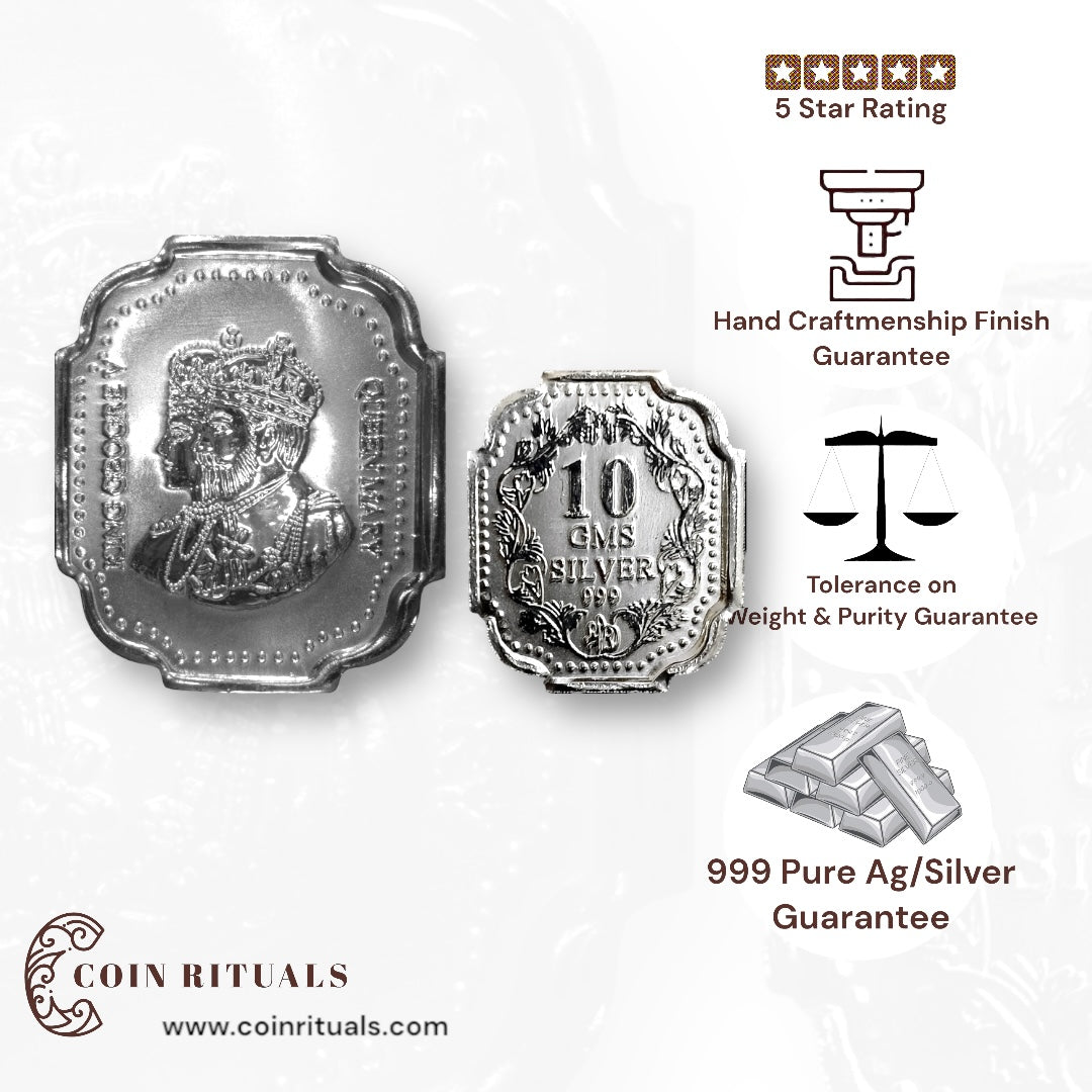 King & Queen - 3D Silver Coin 24KT Purity 999 Round Shape - Backside Fine Silver - Coin Rituals