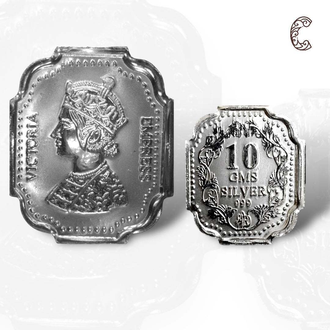 Queen Victoria - 3D Silver Coin 24KT Purity 999 Round Shape - Backside Fine Silver - Coin Rituals