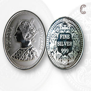 Queen Victoria - 3D Silver Coin 24KT Purity 999 Round Shape - Backside Fine Silver - Coin Rituals