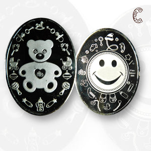 Teddy Bear - Silver Coin 24KT Purity 999  Round Shape - Backside Teddy - Coin Rituals
