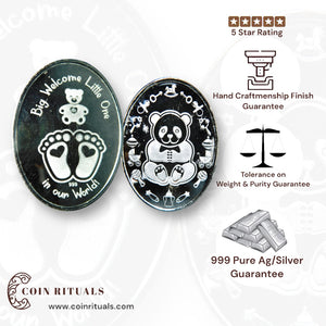 Teddy Bear - Silver Coin 24KT Purity 999  Round Shape - Backside Teddy - Coin Rituals