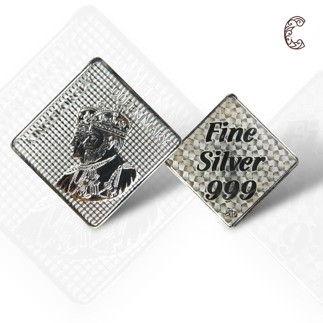 King & Queen - 3D Silver Coin 24KT Purity 999 Round Shape - Backside Fine Silver - Coin Rituals