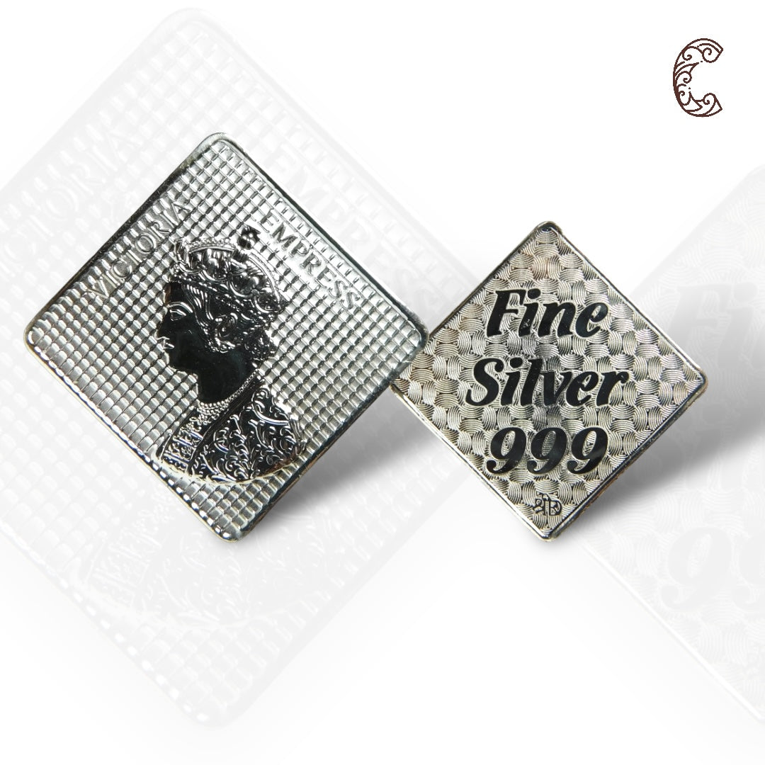 Queen Victoria - 3D Silver Coin 24KT Purity 999 Round Shape - Backside Fine Silver - Coin Rituals