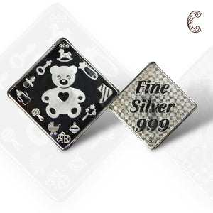 Teddy Bear - Silver Coin 24KT Purity 999  Round Shape - Backside Teddy - Coin Rituals