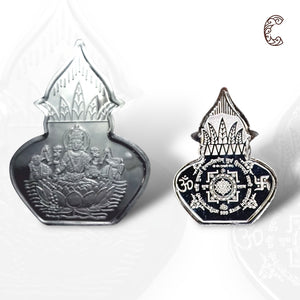 Goddess Lakshmi - 3D Silver Coin 24KT Purity 999 Round Shape - Backside Shree Yantra - Coin Rituals
