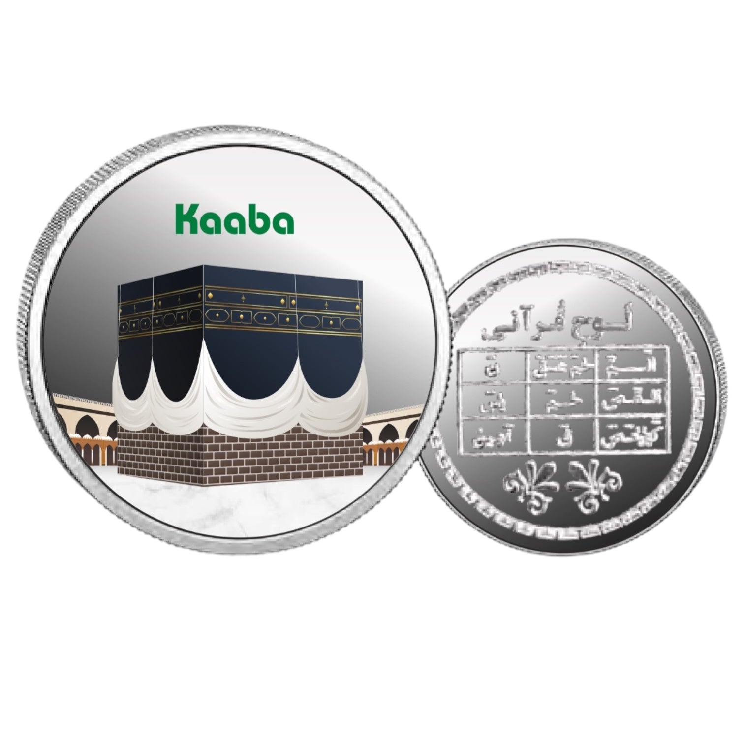 Kaba- Color Fine Silver Coin Purity 999 Round Shape - Backside Kalam - Coin Rituals