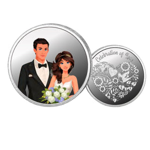 Couple- Color Fine Silver Coin Purity 999 Round Shape - Backside Heart - Coin Rituals